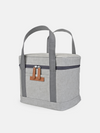Walrus Lunch Cooler in light gray with dual handles and front zippered pocket for keys or phone.