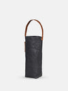 Connoisseur Wine Tote black reusable wine carrier with brown handle perfect for hostess gifts and outings.