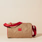 Day Cruiser Lunch Cooler with insulated brown body and adjustable red shoulder strap, perfect for fresh food storage.