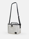 Dolphin Lunch Cooler in light gray with black adjustable shoulder strap and zipper closure for compact lunch storage.