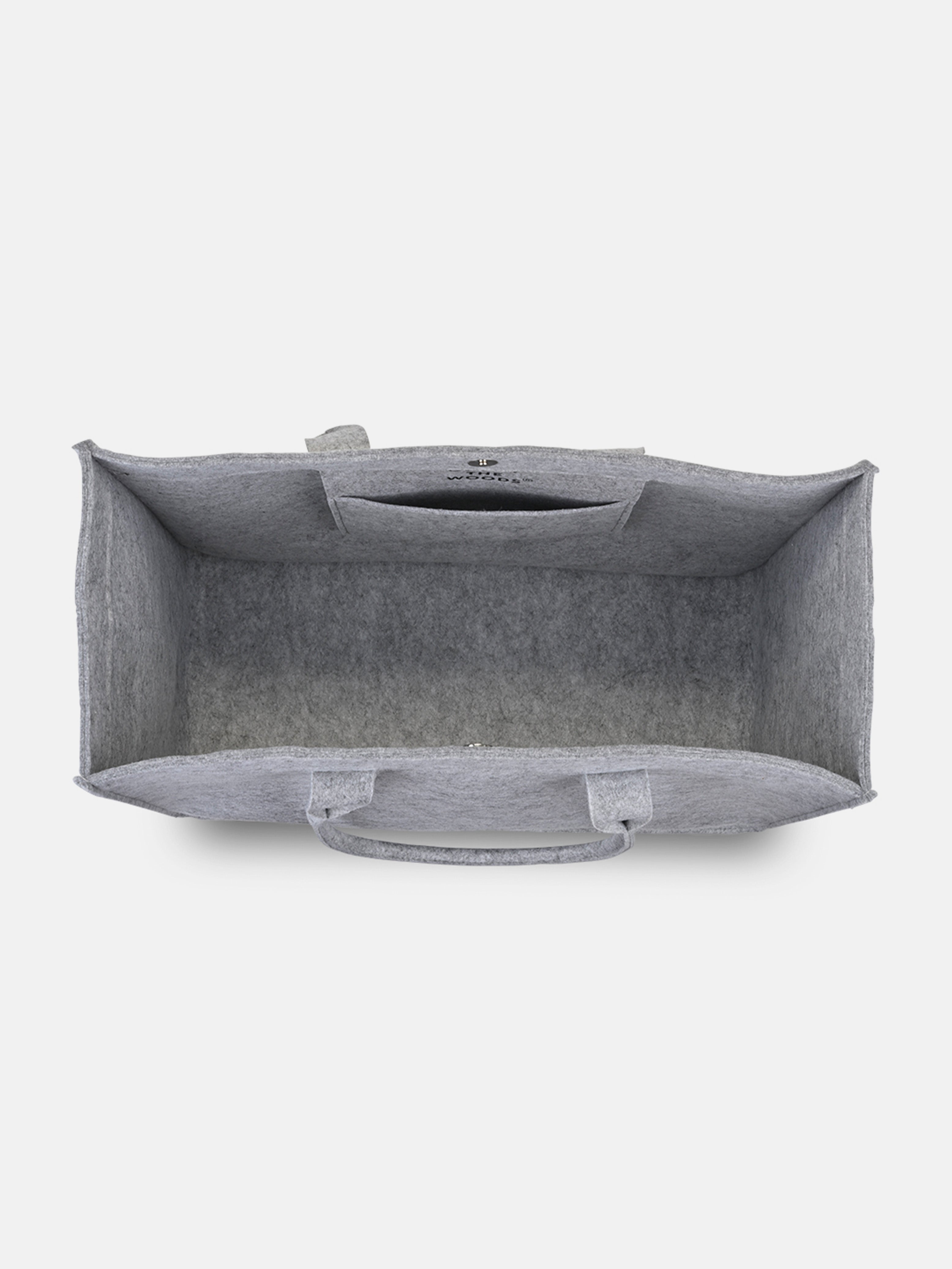 HUMAN MADE FELT TOTE BAG LARGE GREY フェルト Gray Felt Tote Bag With Brown Faux Leather Handles 100