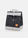 Hedgehog Lunch Cooler in black and gray with handle, designed for stylish daily commutes and picnic outings.
