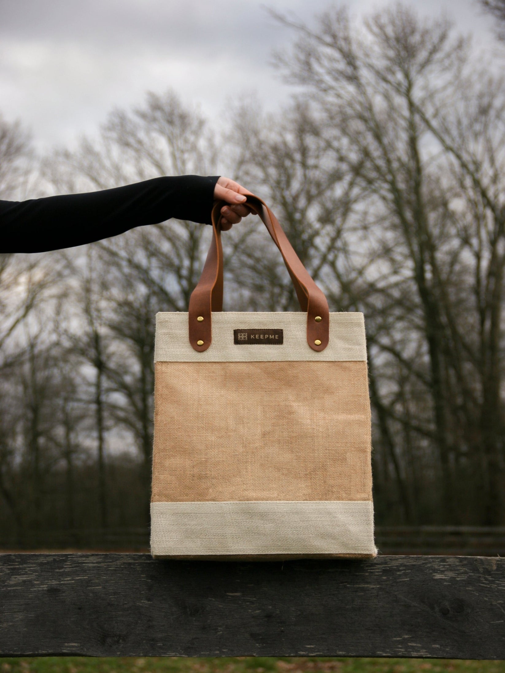 Jute Beverage Tote | Sustainable & Reusable Bag with Collapsible