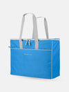 Kyoto XL Cooler in bright blue with sturdy gray handles, a front pocket, and zipper closure for outdoor adventures.