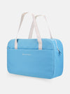 Melbourne XL Cooler Bag in blue with beige handles, soft-sided and spacious for keeping drinks cool on trips.