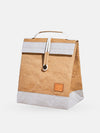 Hedgehog Lunch Cooler insulated lunch bag in brown with white accents and top handle for easy carrying.