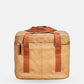 Walrus Lunch Cooler in tan with brown straps, insulated compact bag for lunch, school, work, or outings.
