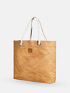 Pure Cord Shopper tote bag with nautical rope handles in tan, spacious design perfect for beach or city use.