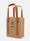 Walrus Cooler With Longer Handles in tan with extended straps for easy over-the-shoulder carrying and added comfort.