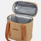 Walrus Cooler With Longer Handles showing open insulated interior and extended shoulder straps for easy carrying.