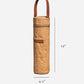 Insulated Wine & Spirits Cooler Tote in tan with handle, zippered top, and size dimensions 13 by 4.1 inches.